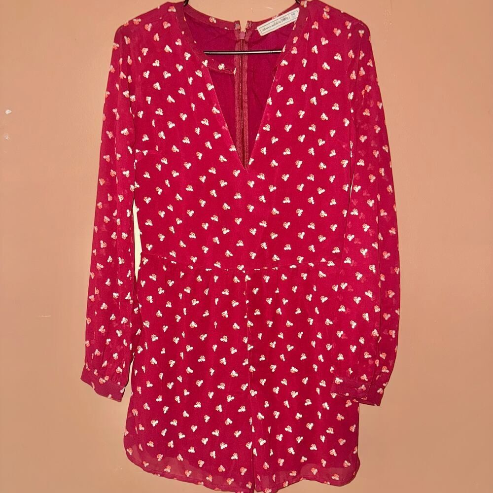 Abercrombie & Fitch Red Floral Romper - Size 00